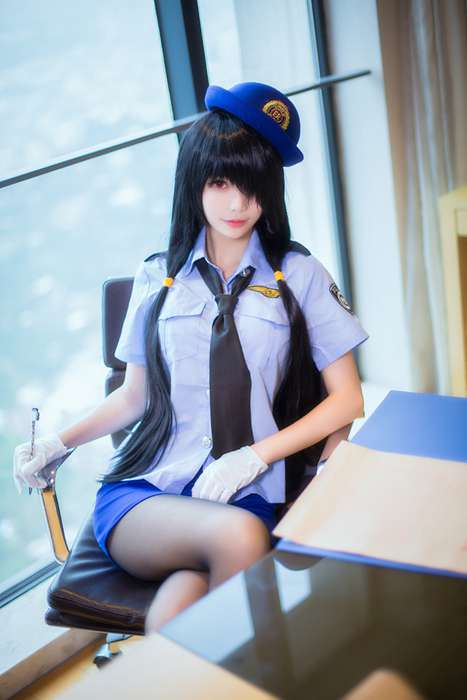 [唯美写真杂集]ID0337 约会大作战时崎狂三女警制服COS[16P]--性感提示：撅臀漏胸娇俏暴露高清大图妖精